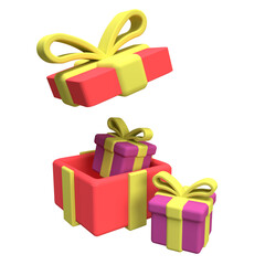 gift box illustration with transparent background
