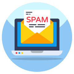 Modern download icon of spam mail