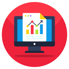 Colored design icon of online statistics 