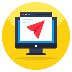 Trendy vector design of send mail 