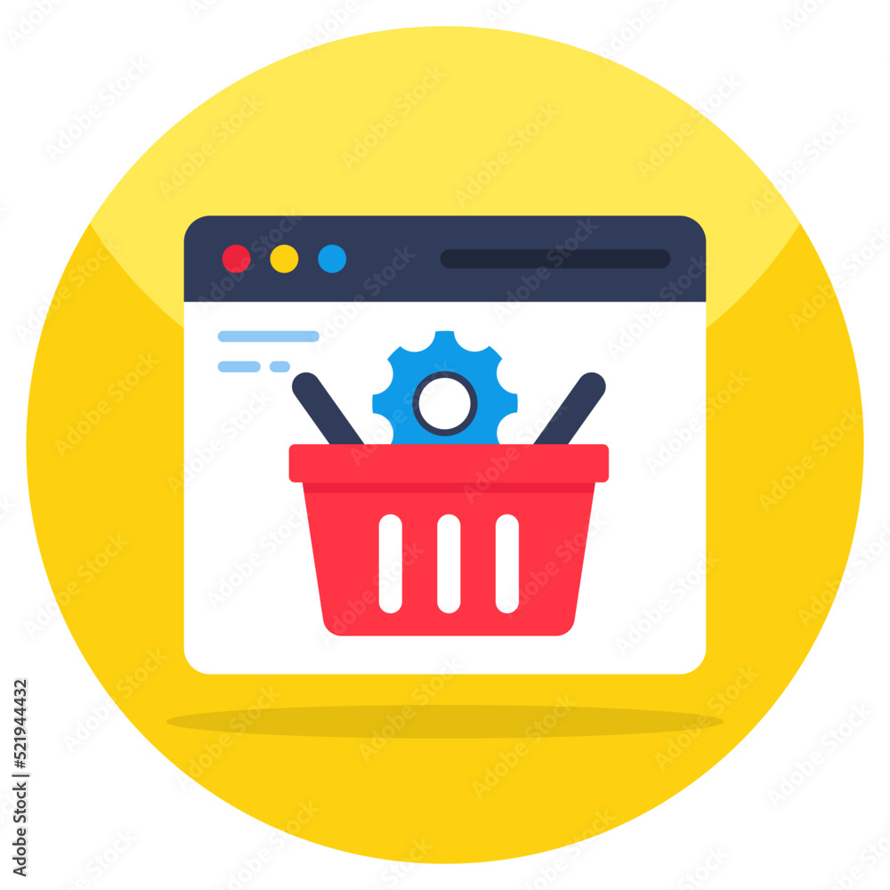 Wall mural an icon design of web shopping management