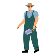 male farmer with spatule