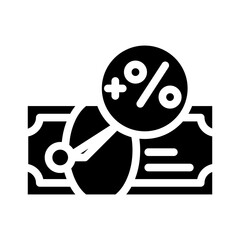 profit percentage glyph icon vector. profit percentage sign. isolated symbol illustration