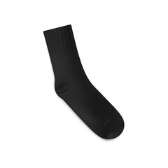 Blank realistic black sock mockup, vector illustration