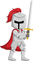 Cartoon knight holding a sword