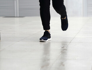 Fototapeta premium woman leg run like jogger in training