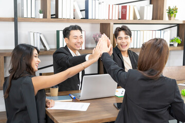 Teamwork friendship group brainstorming togetherness. Business people team holding hands Solidarity. teamwork and successful projects, standing in indoor office.