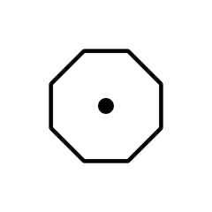 Setting icon, dot in middle of octagon  - obrazy, fototapety, plakaty