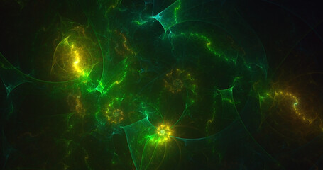 3D rendering abstract multicolor fractal light background