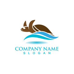 Turtle sea logo image design template animal vector