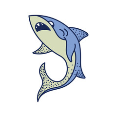 shark sealife retro style