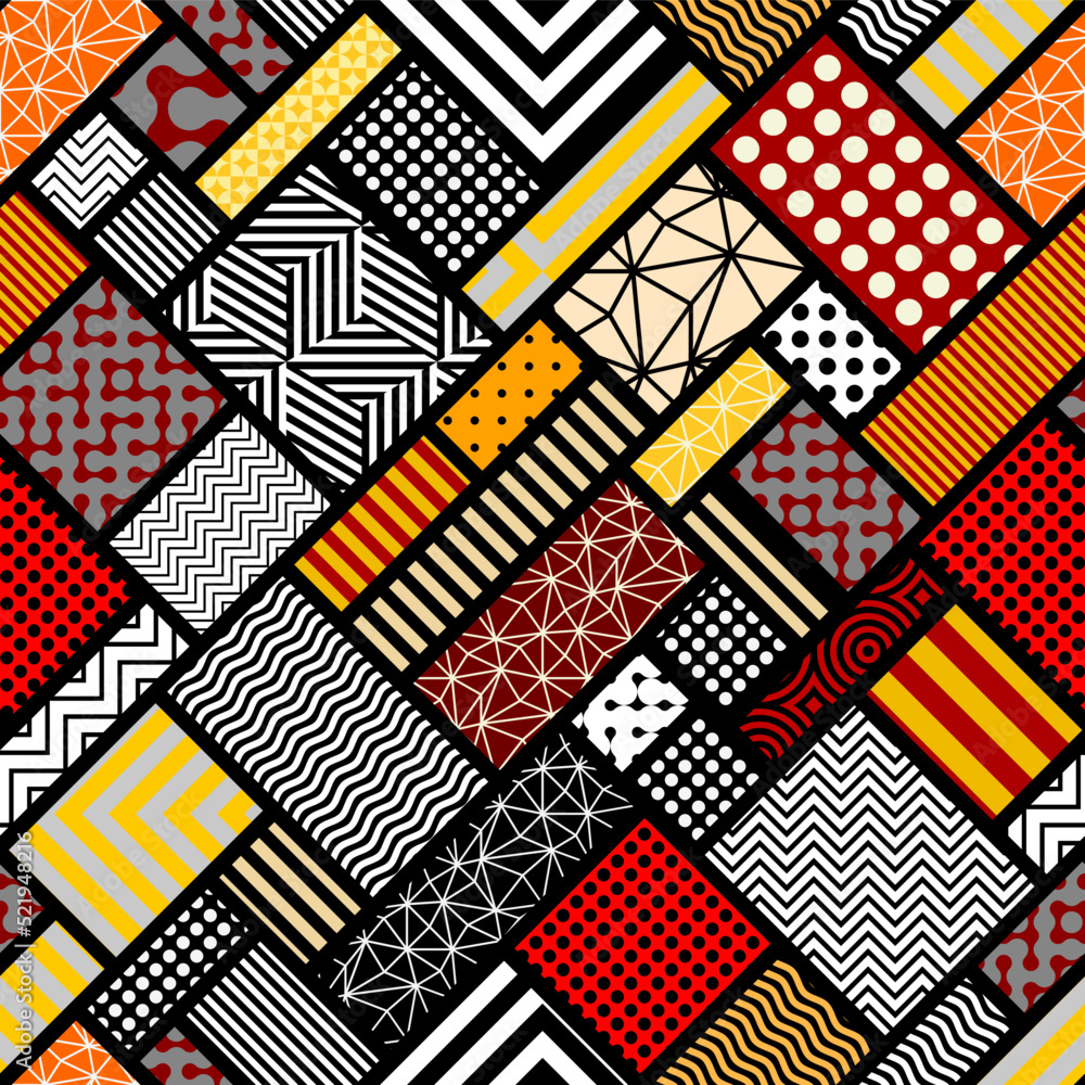 Poster Seamless vector pattern. Abstract square texture