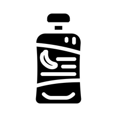 mashed banana glyph icon vector. mashed banana sign. isolated symbol illustration