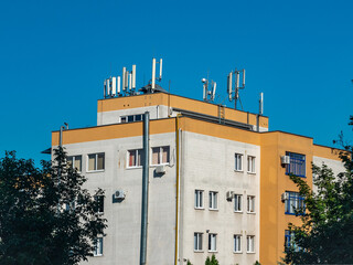 GSM transmitters on the roof of the administrative building.