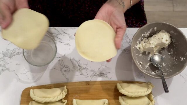 Making a cheese empanada 3