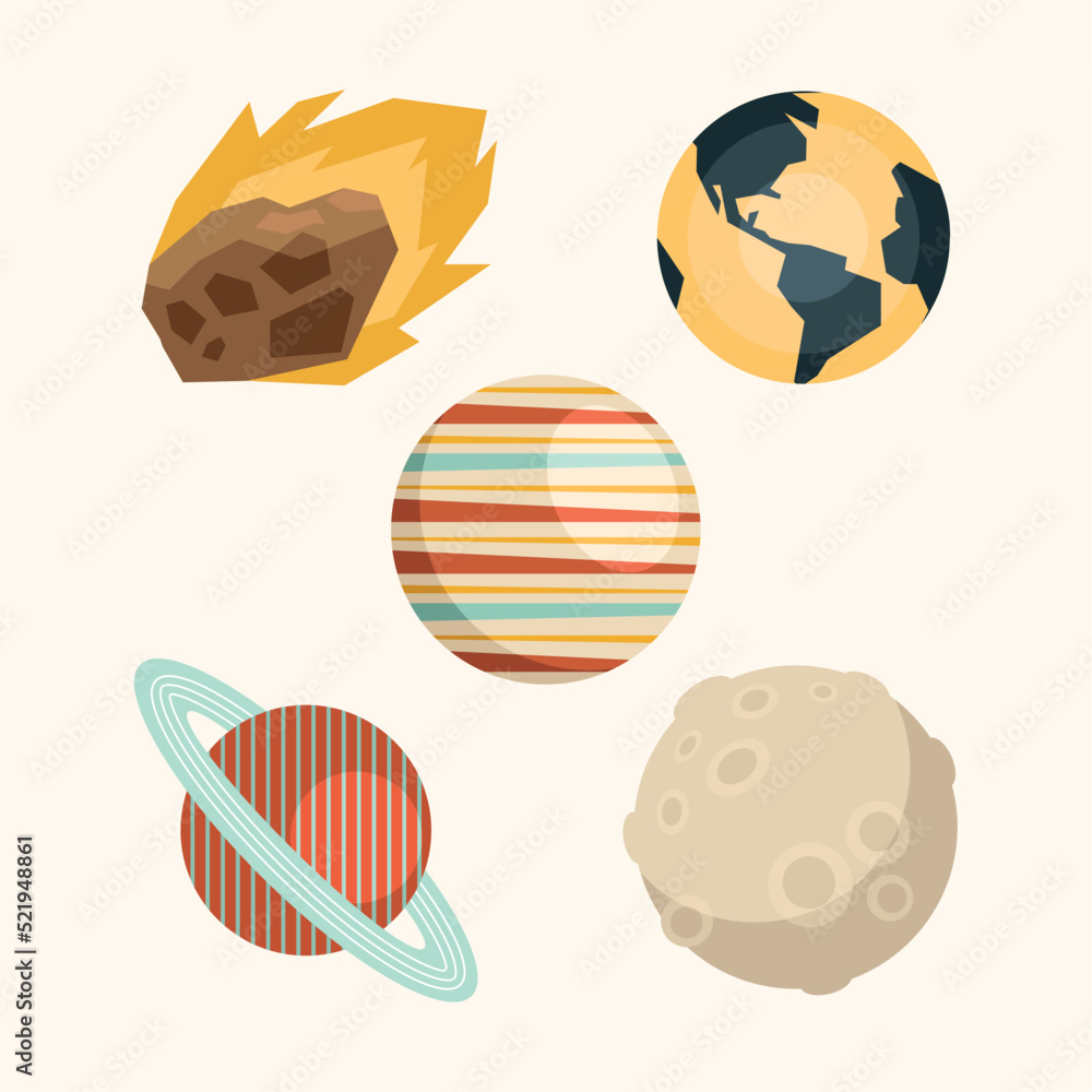 Canvas Prints five space outer icons