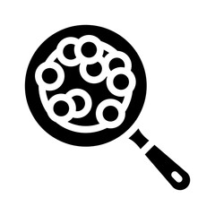 fry banana pan glyph icon vector. fry banana pan sign. isolated symbol illustration