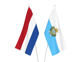 Netherlands and San Marino flags