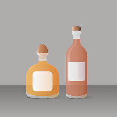 Vector illustration of Tequila, Mexican alcoholic beverage
