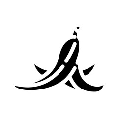 banana peel slippery glyph icon vector. banana peel slippery sign. isolated symbol illustration