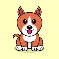 Obraz premium Cute baby dog premium vector illustration