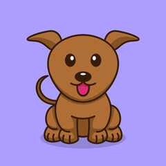 Cute baby dog premium vector illustration