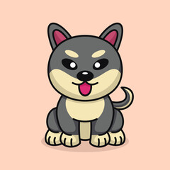 Cute baby dog premium vector illustration