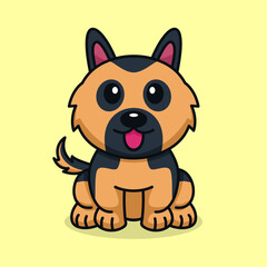 Cute baby dog premium vector illustration