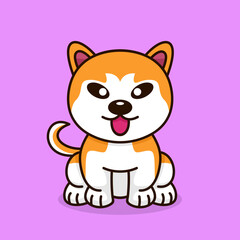 Cute baby dog premium vector illustration