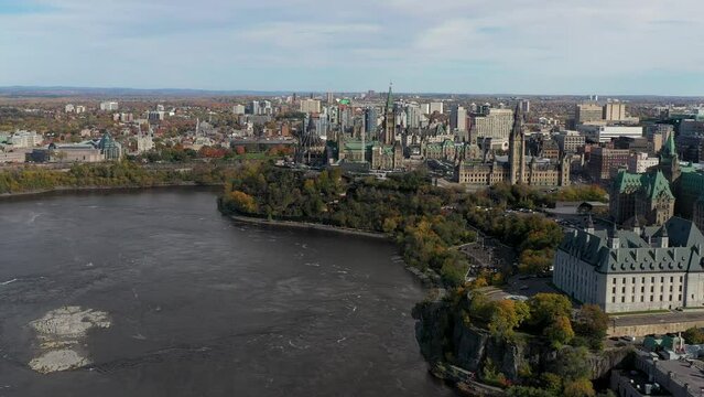 Parliament hill in the fall in Ottawa Canada