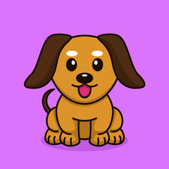 Cute baby dog premium vector illustration