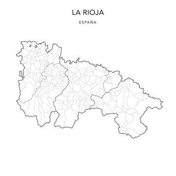 Geopolitical Vector Map of the Autonomous Community of La Rioja with Regions (Regiones), Judicial Areas (Partidos Judiciales) and Municipalities (Municipios) as of 2022 - Spain