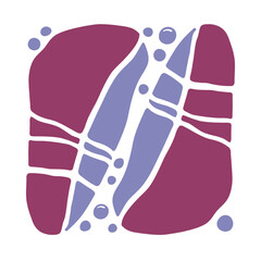 Abstract composition, minimalist printable template, .flowing figures