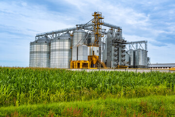 agro silos granary elevator with seeds cleaning line on agro-processing manufacturing plant for...