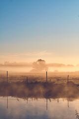 Foggy Morning in the countryside of northern Germany. High quality photo