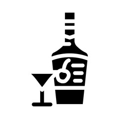 cherry liqueur alcohol glyph icon vector. cherry liqueur alcohol sign. isolated symbol illustration