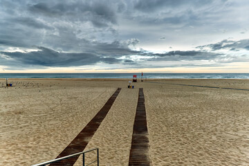 autumn landscape before the storm in Torreira beach, Aveiro, portugal at