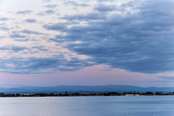 Fototapeta premium sunrise in autumn over the ria de aveiro, portugal