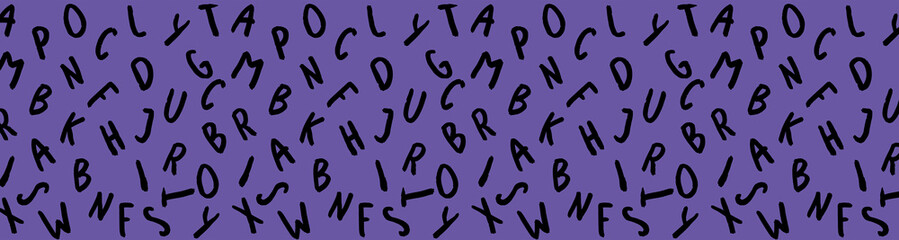 template with the image of keyboard symbols. set of letters. Surface template. Fiolet background. Banner for insertion into site.