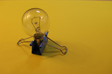 incandescent light bulb in a clothespin idea