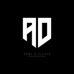 AD logo monogram vector modern emblem design alphabet template