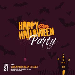 Happy halloween party background - Vector illustration