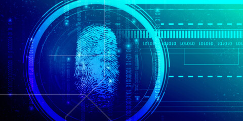 Fingerprint Scanning Technology Concept 2d Illustration