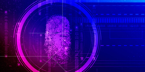 Obraz premium Fingerprint Scanning Technology Concept 2d Illustration