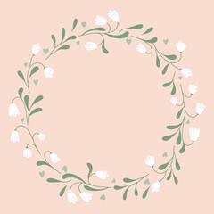 Frame of blooming flowers. Design for fashion, fabric, textile, wrapping, wallpapers and all prints. 