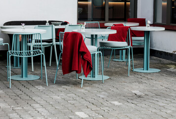  Outdoor empty restaurant terrace