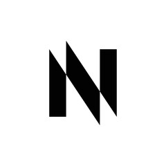 modern letter N monogram logo design