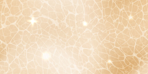 Swimming pool top view seamless pattern with sunlight glare reflect, waves and caustic ripples. Beige water surface texture. Vector background.