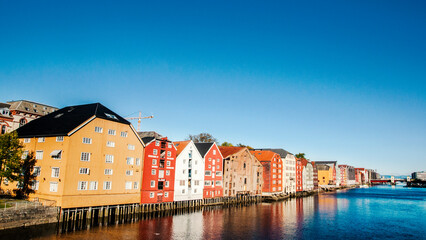 Fototapeta na wymiar The harbor of Trondheim city