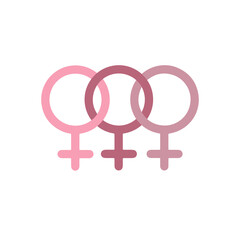 Tangled sign of Venus. Stylish, feminism, woman motivational vector Stock illustration.